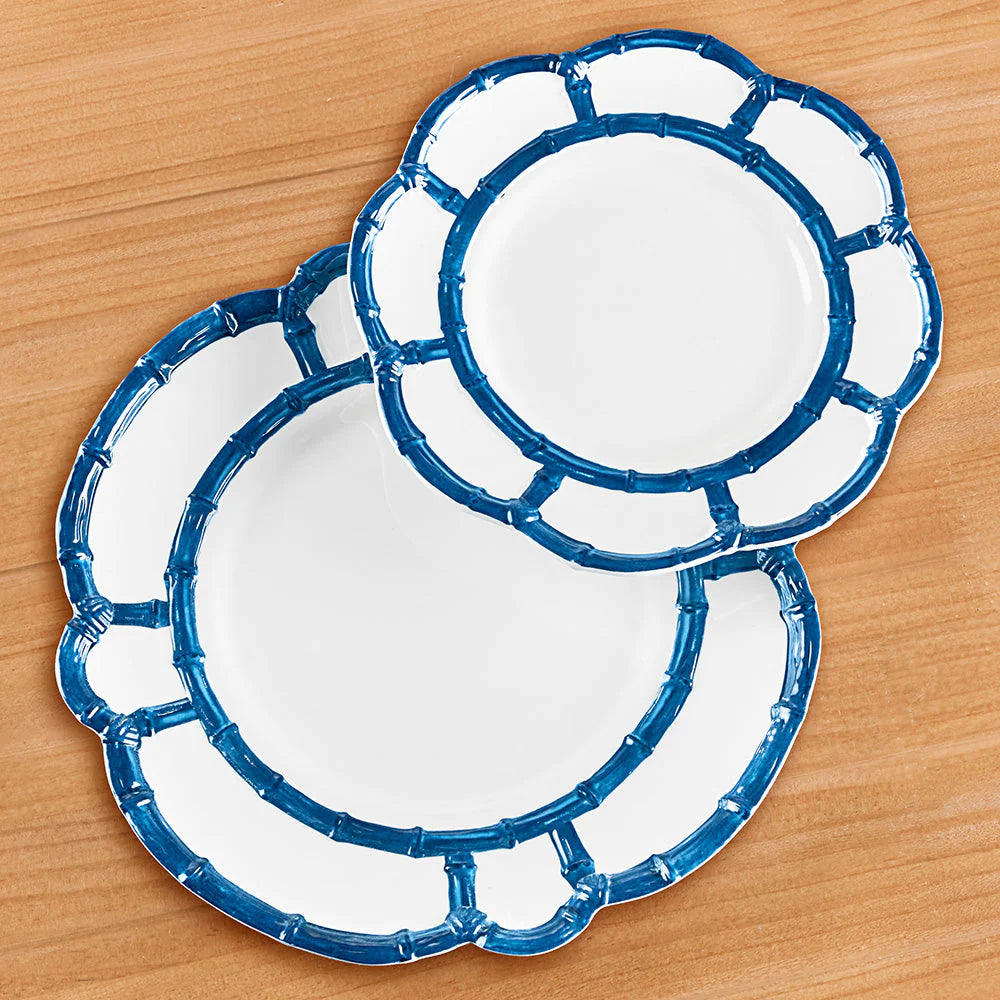 Blue Bamboo Dinner Plates by Two's Company (Set of 4 Dinner)