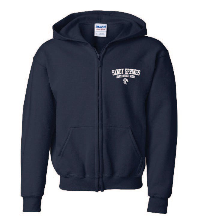SSCMS Full Zip Hoodie - Navy