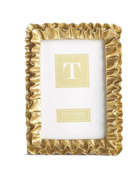Gold Ruffle Frame by Two's Company (4 x 6)