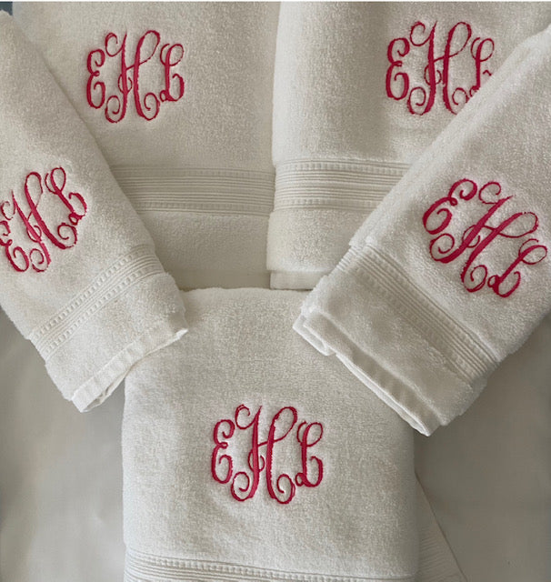 His and Hers - 6 Piece Monogrammed Towel Set – Arch City Monogramming, LLC