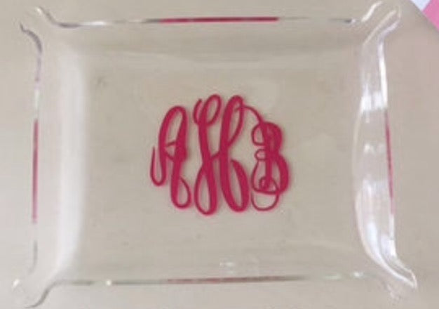 Clear Monogrammed Acrylic Tray - Marleylilly