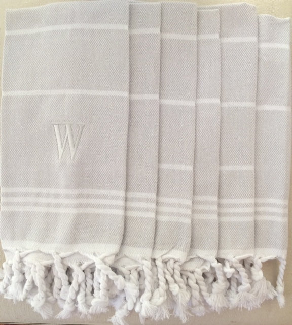 Turkish Towel Monogrammed Napkins - Set of 6