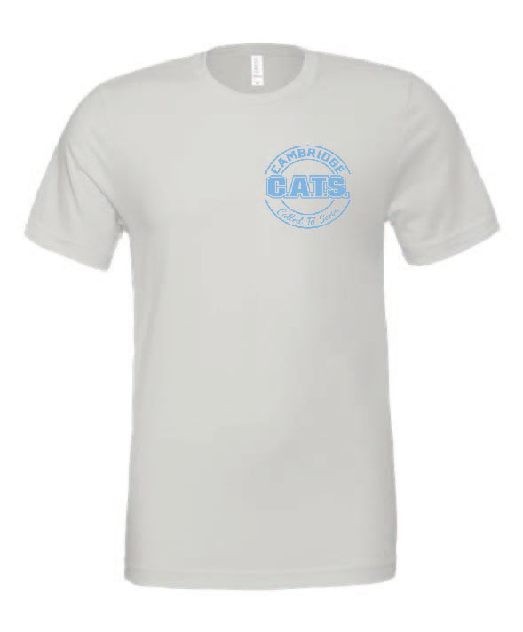 Cambridge CATS Soft Bella T-Shirt (Left Chest Design) Grey, White, Blue