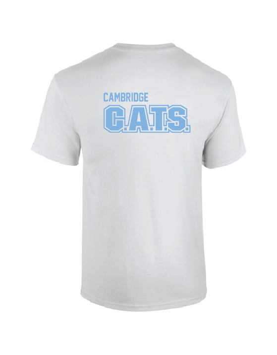 Cambridge CATS Soft Bella T-Shirt (Left Chest Design) Grey, White, Blue