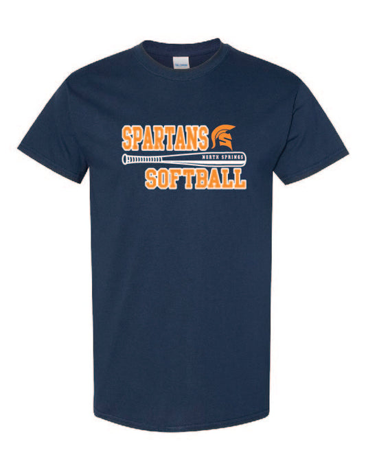 NS Softball T-Shirt (Bat Design Navy or Grey)