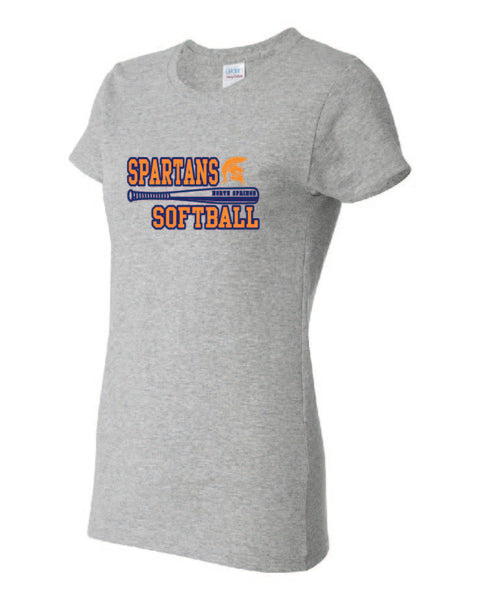 NS Softball Ladies T-Shirt (Bat Design Navy or Grey)