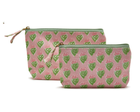 Two's Company Floral Pouch Set (Pink)