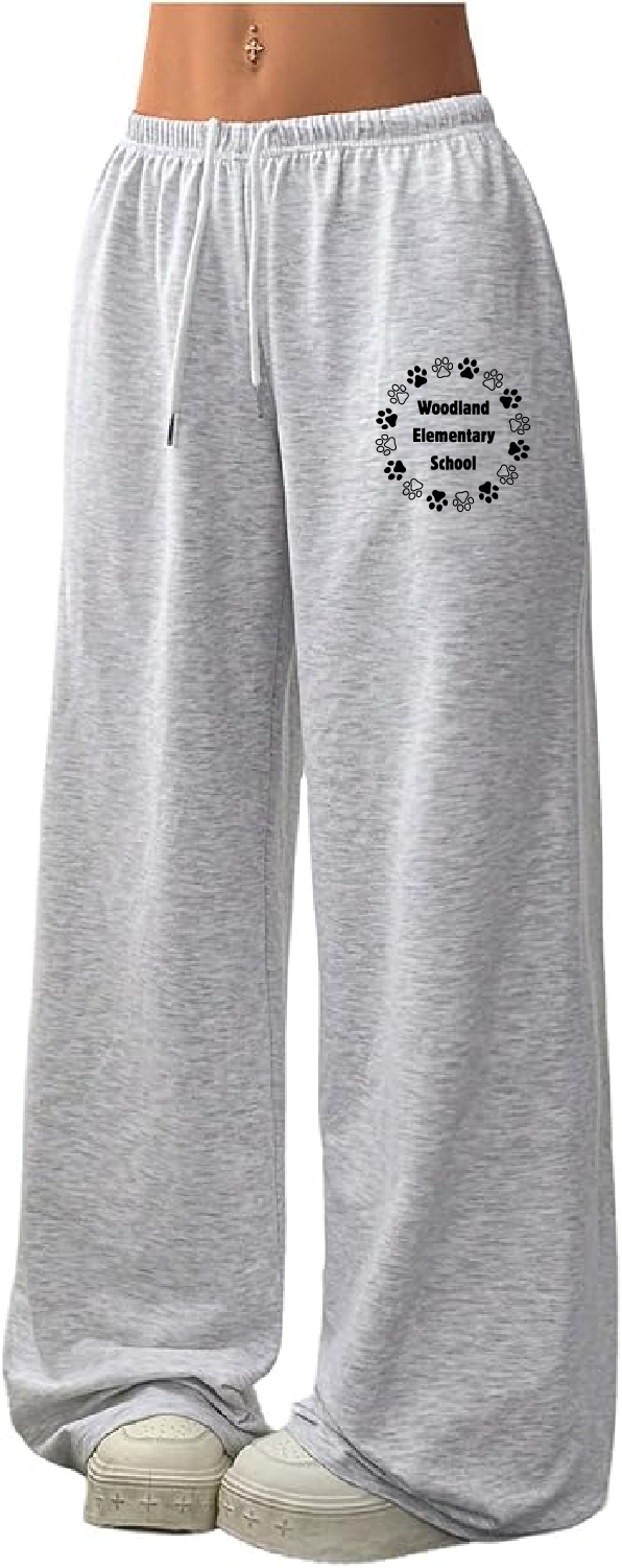 Woodland Drawstring Wide Leg Pants with Pockets