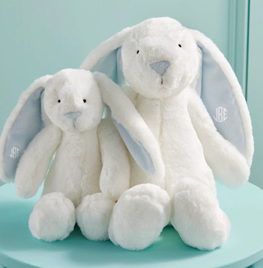 Monogrammed Blue Plush Bunny by Mud Pie